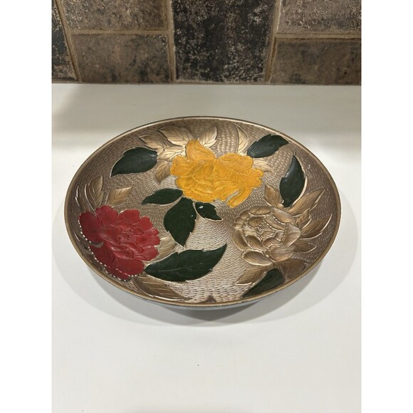 Vintage Plastic Floral Pattern Serving Bowl, Platter Nasco, Japan - Picture 2 of 9
